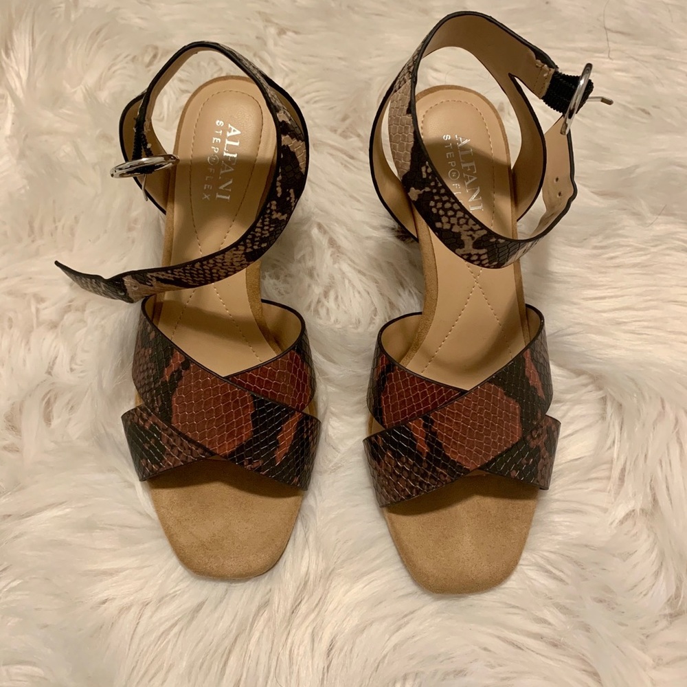Alfani Snakeskin Pattern Sandals - Step n Flex